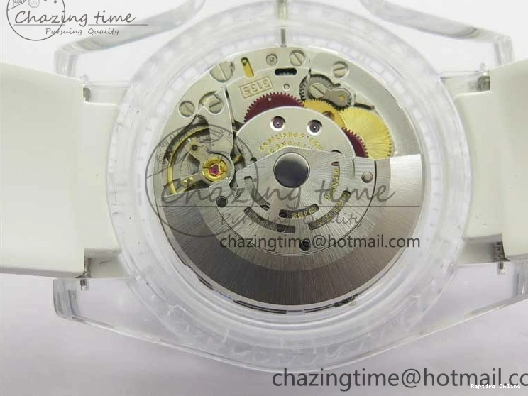 0128 Submariner Phantomlab Transparent KZF Best Edition Blue Fruit Dial on White Rubber Strap VR Classic 2563